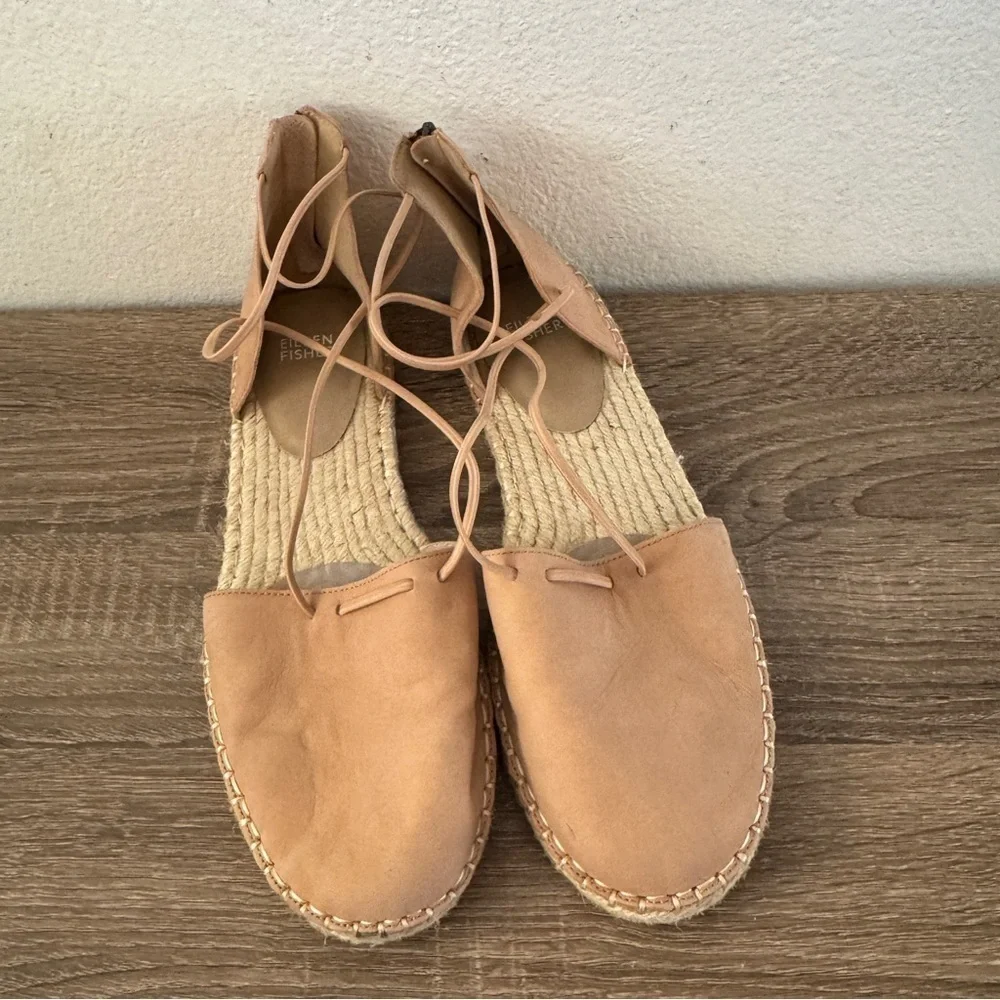 Eileen Fisher Lee Tumbled Nubuck Espadrille, Size 10